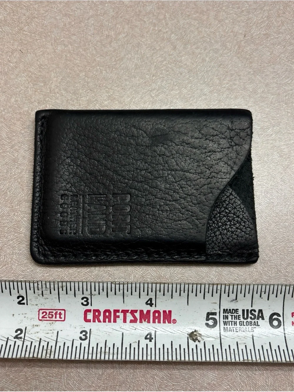 Portland Leather Goods Black Minimalist Full Grain Leather Wallet Card Holder